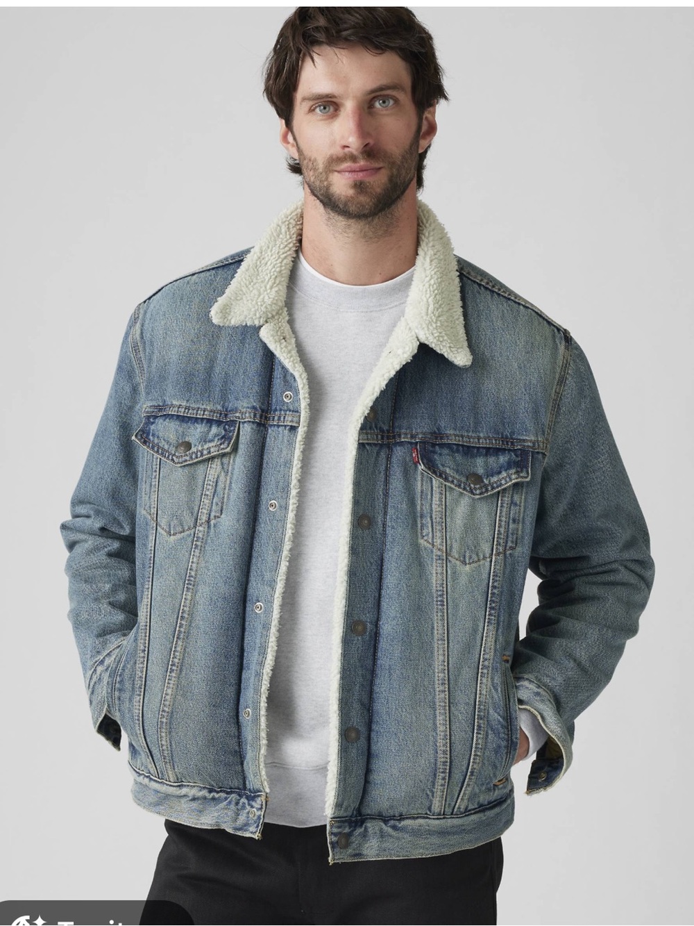 Levi’s Sherpa Trucker Denim Jacket Size S